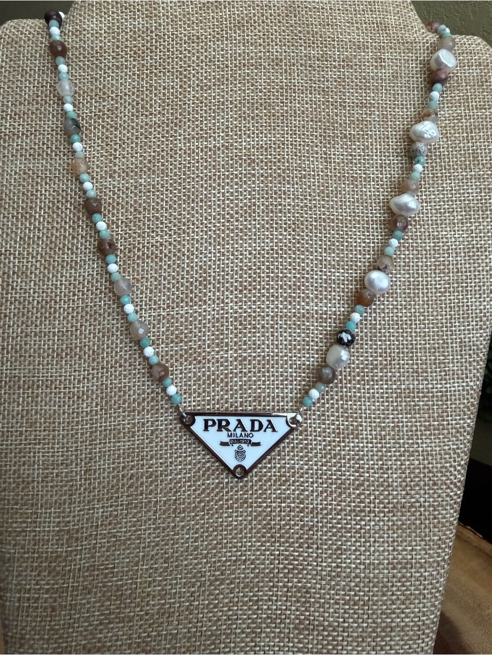 Elegant White Pendant On Custom Necklace